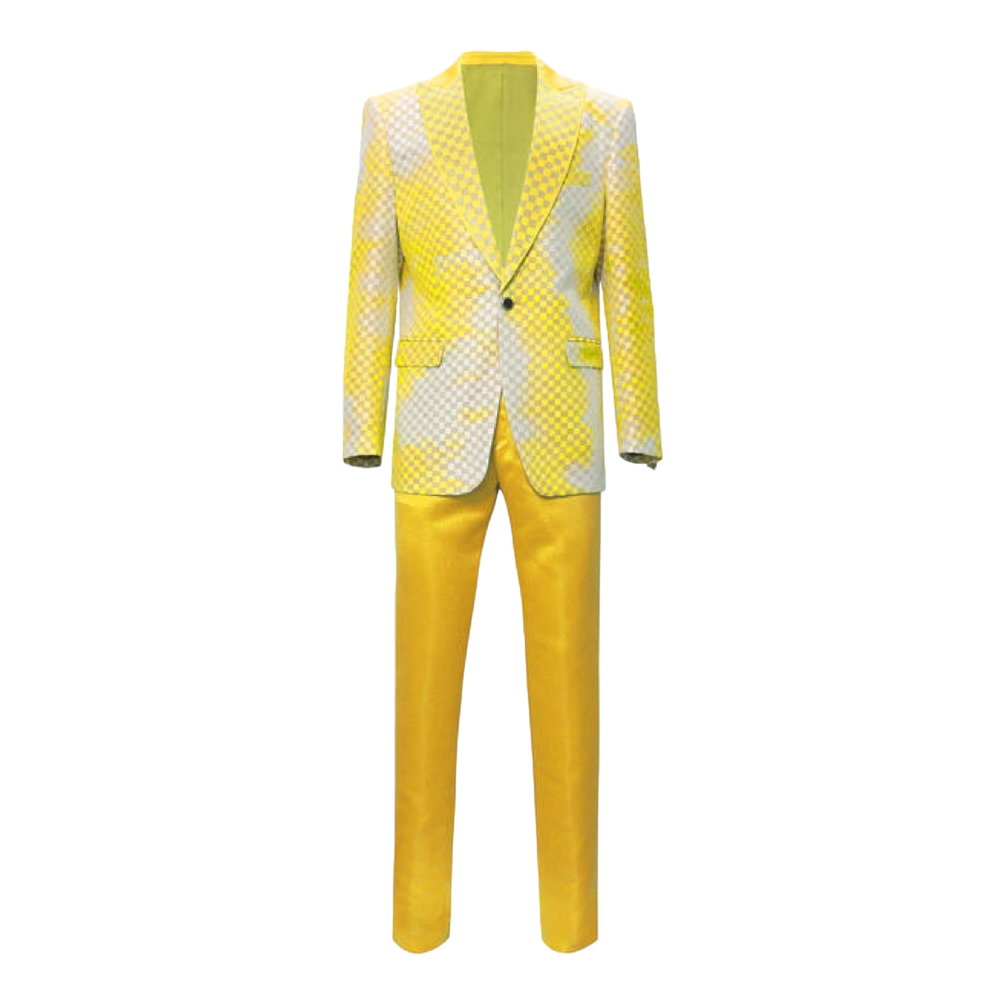 BAROCCO: Crystal Checkered Slim 2pc Suit SBS446